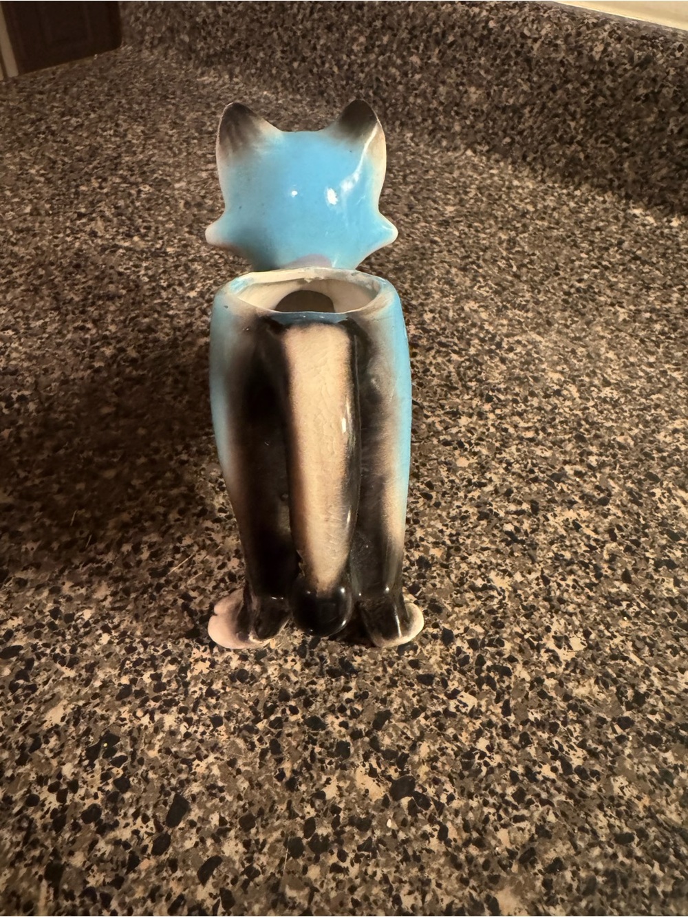 Vintage 1950s-1960s Japanese Ceramic Cat Planter Or Vase - Picture 4 of 11